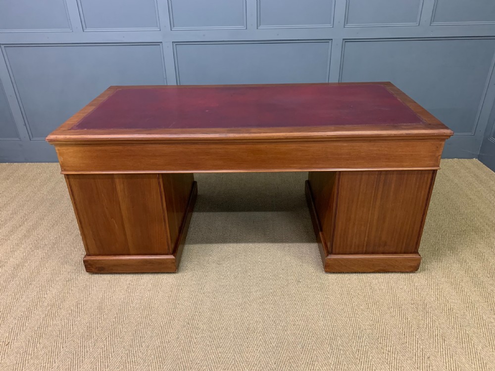 Large Victorian Walnut Pedestal Desk View XV