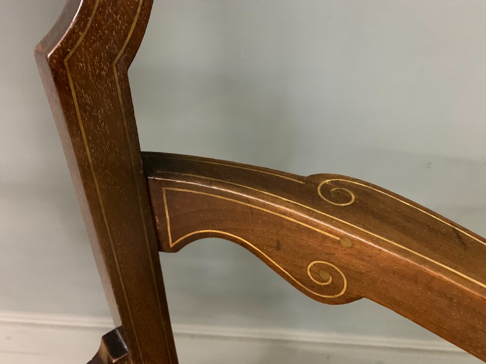Late Victorian Inlaid Mahogany Armchair View VII