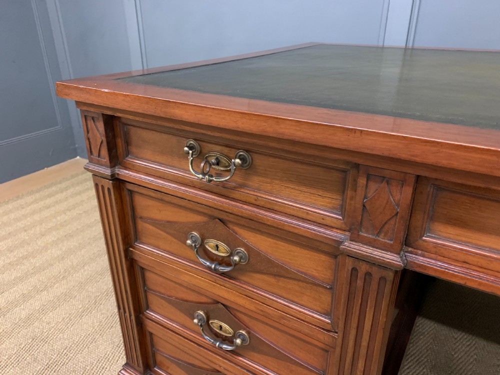 Large 19th Century Walnut Pedestal Desk View V