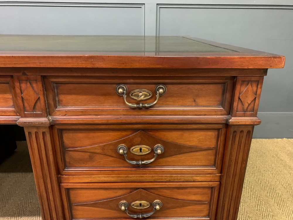 Large 19th Century Walnut Pedestal Desk View VI