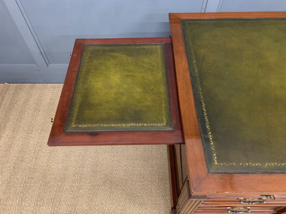 Large 19th Century Walnut Pedestal Desk View XVI