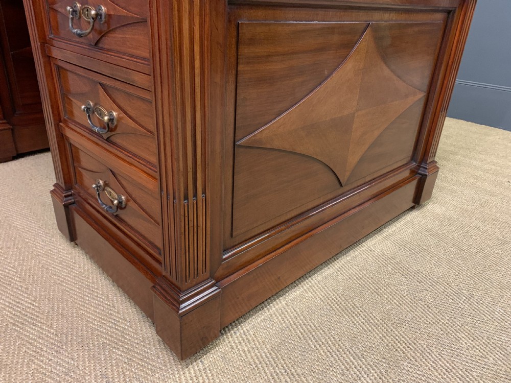 Large 19th Century Walnut Pedestal Desk View XXI