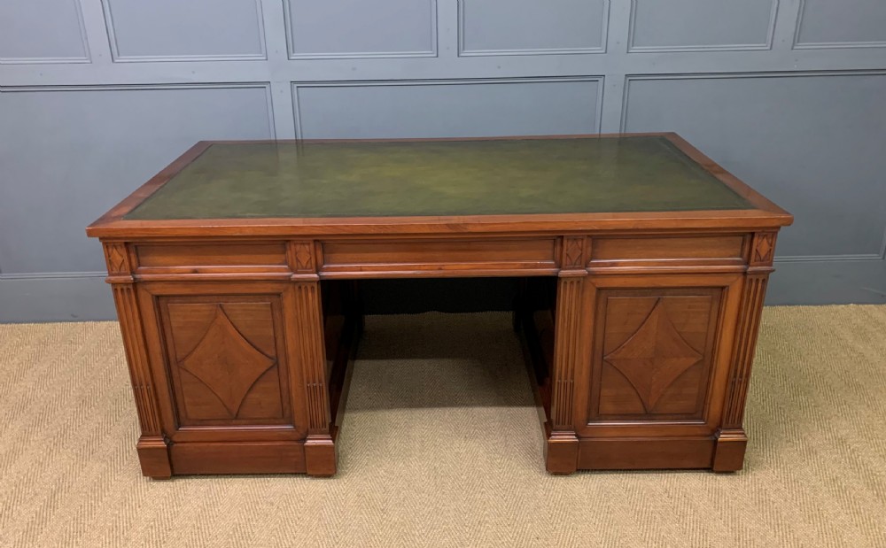 Large 19th Century Walnut Pedestal Desk View XXII