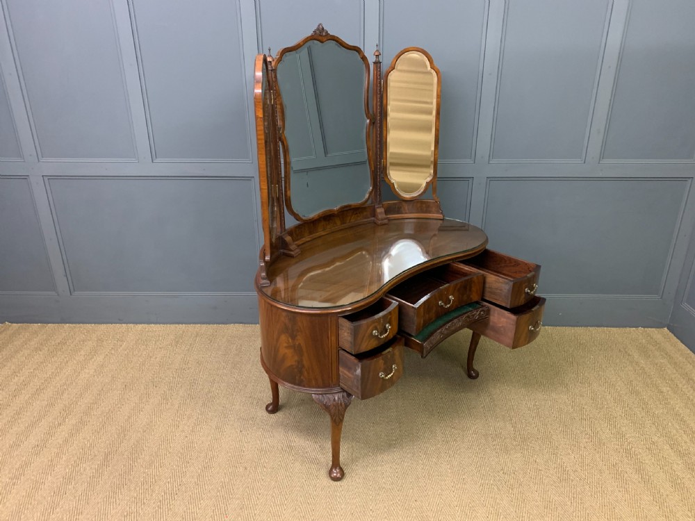 Flame Mahogany Kidney Shaped Dressing Table View XV