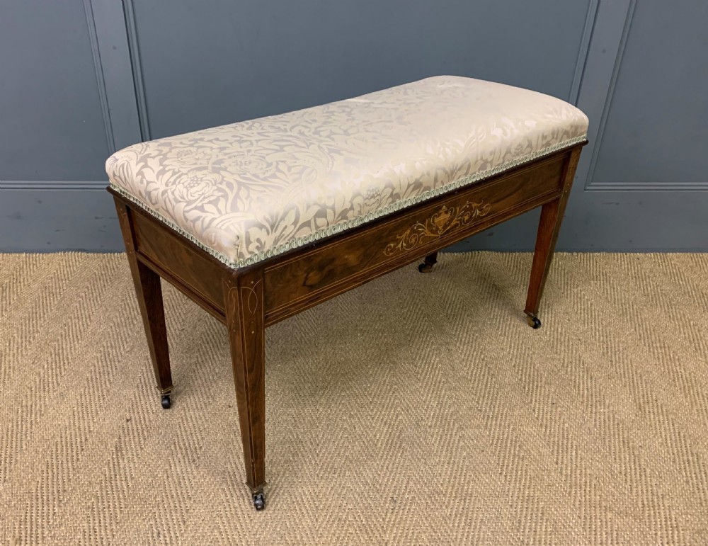 Inlaid Rosewood Duet Stool