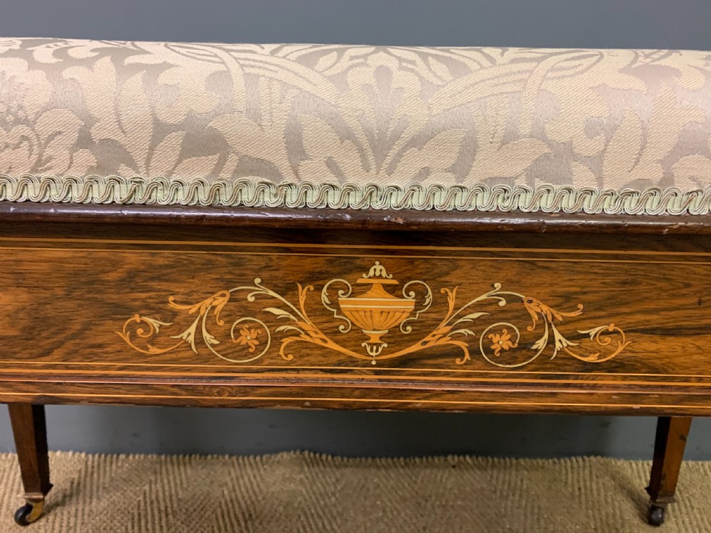 Inlaid Rosewood Duet Stool View II