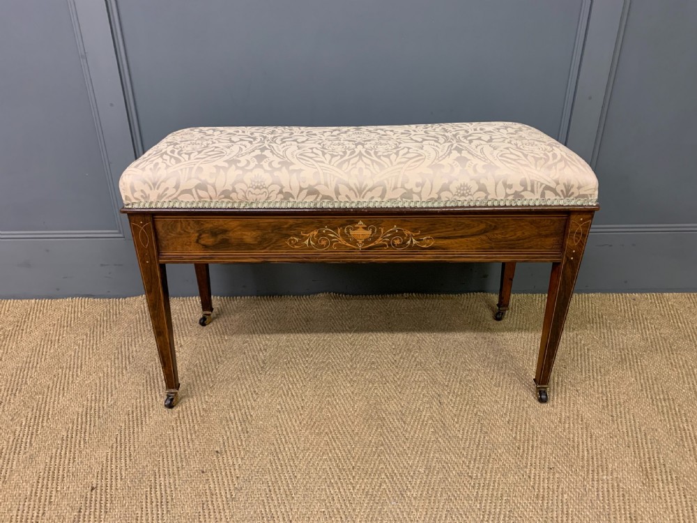 Inlaid Rosewood Duet Stool View IV
