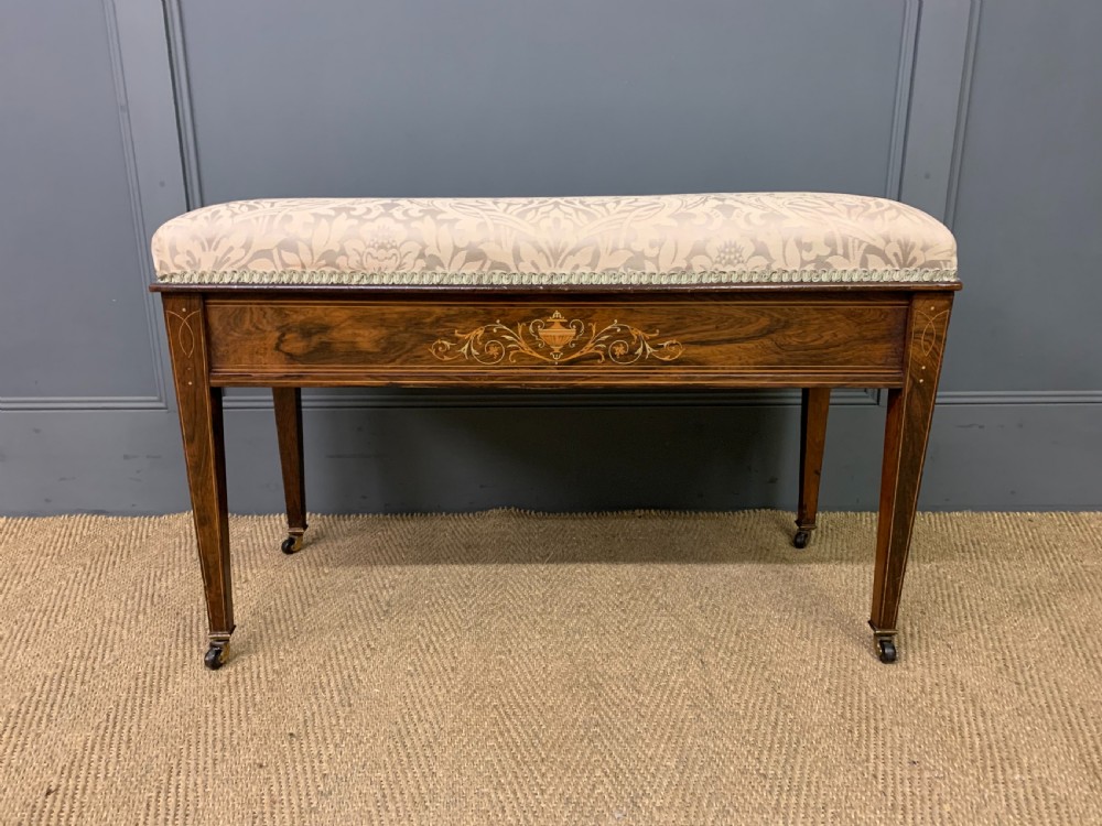 Inlaid Rosewood Duet Stool View V