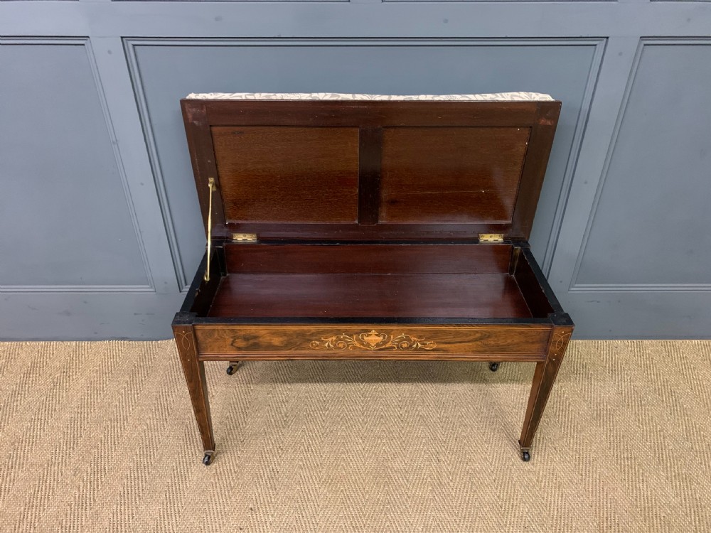 Inlaid Rosewood Duet Stool View VI