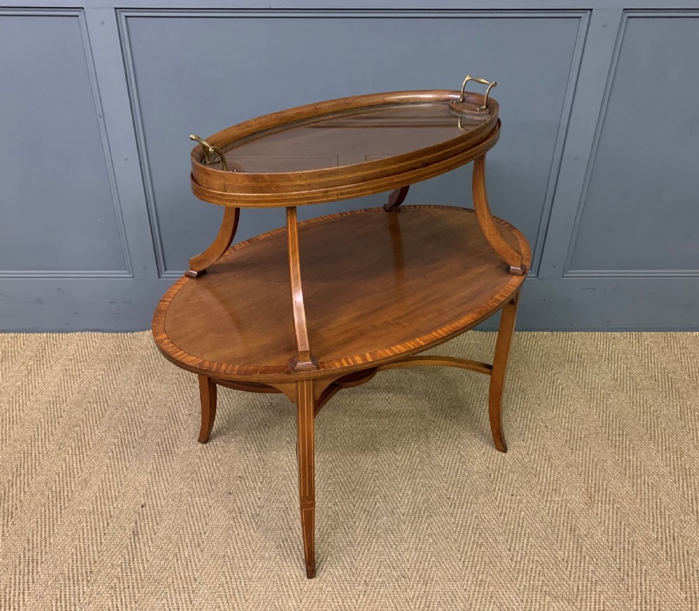 Edwardian Inlaid Mahogany Tray Top Table
