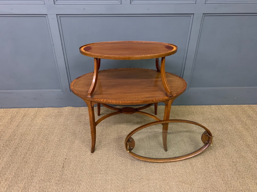 Edwardian Inlaid Mahogany Tray Top Table View II