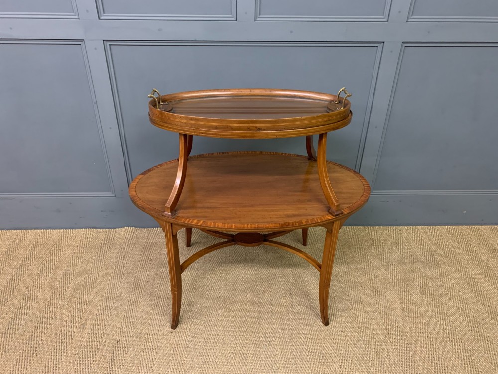 Edwardian Inlaid Mahogany Tray Top Table View III