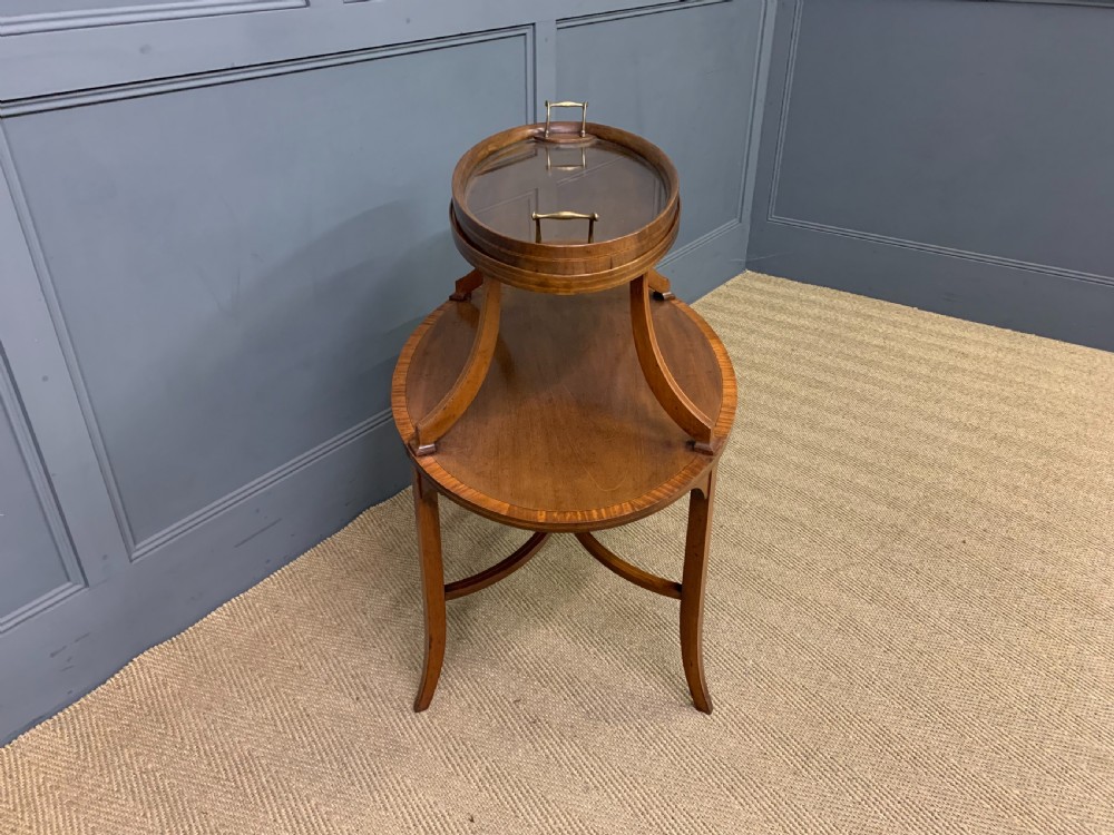 Edwardian Inlaid Mahogany Tray Top Table View X