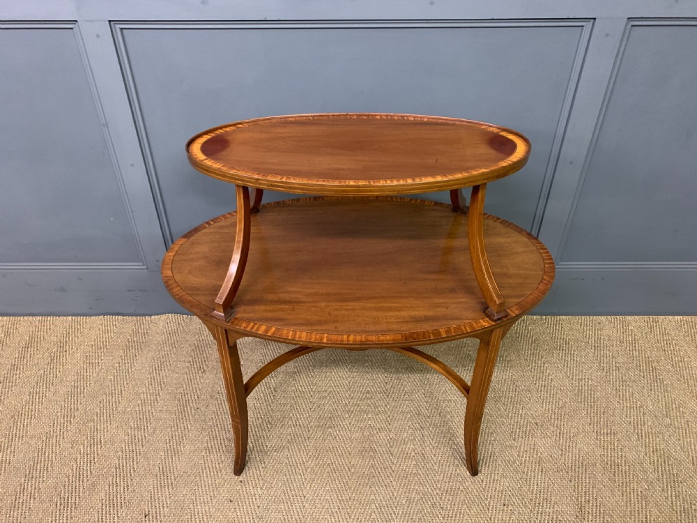Edwardian Inlaid Mahogany Tray Top Table View XI