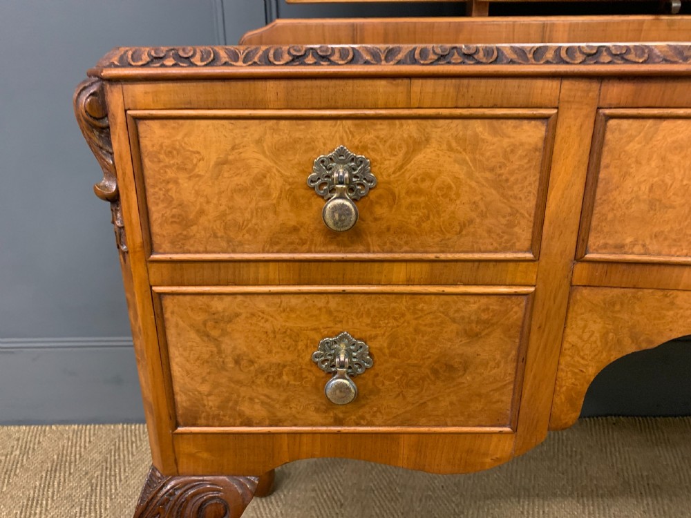 Queen Anne Style Burr Walnut Dressing Table View VII