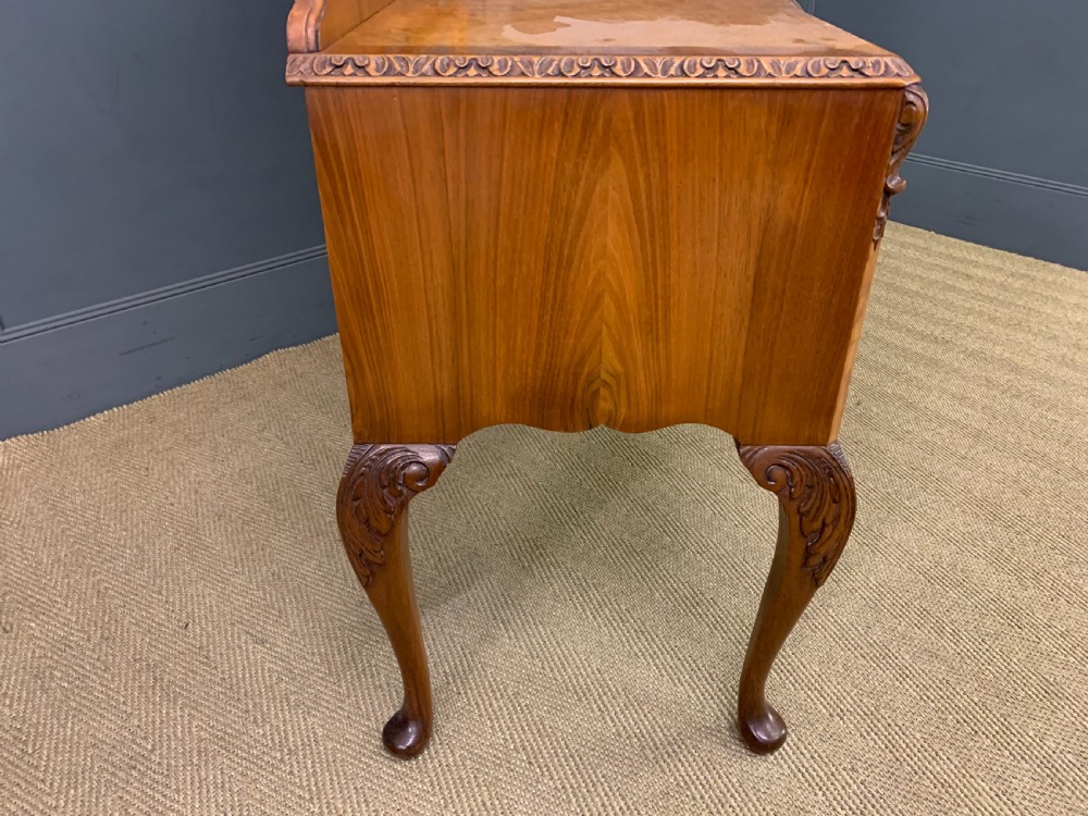 Queen Anne Style Burr Walnut Dressing Table View XII