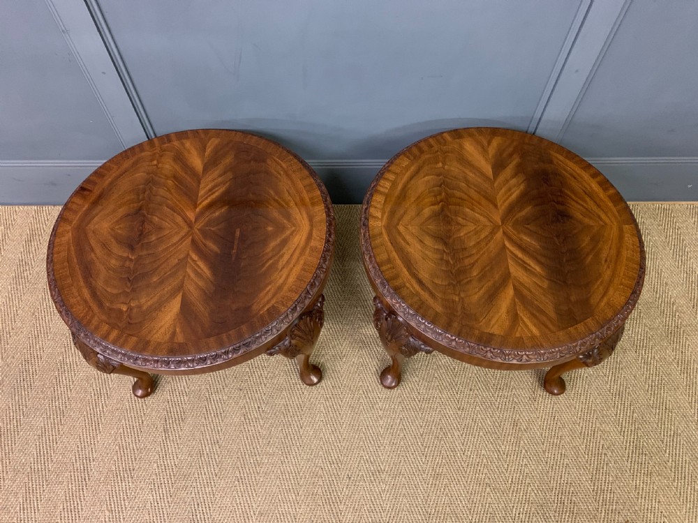 Pair of Flame Mahogany Coffee Tables View III