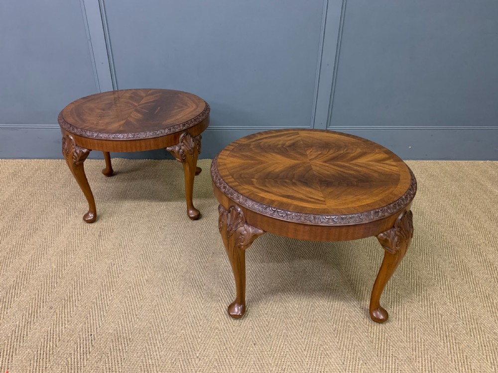 Pair of Flame Mahogany Coffee Tables View V