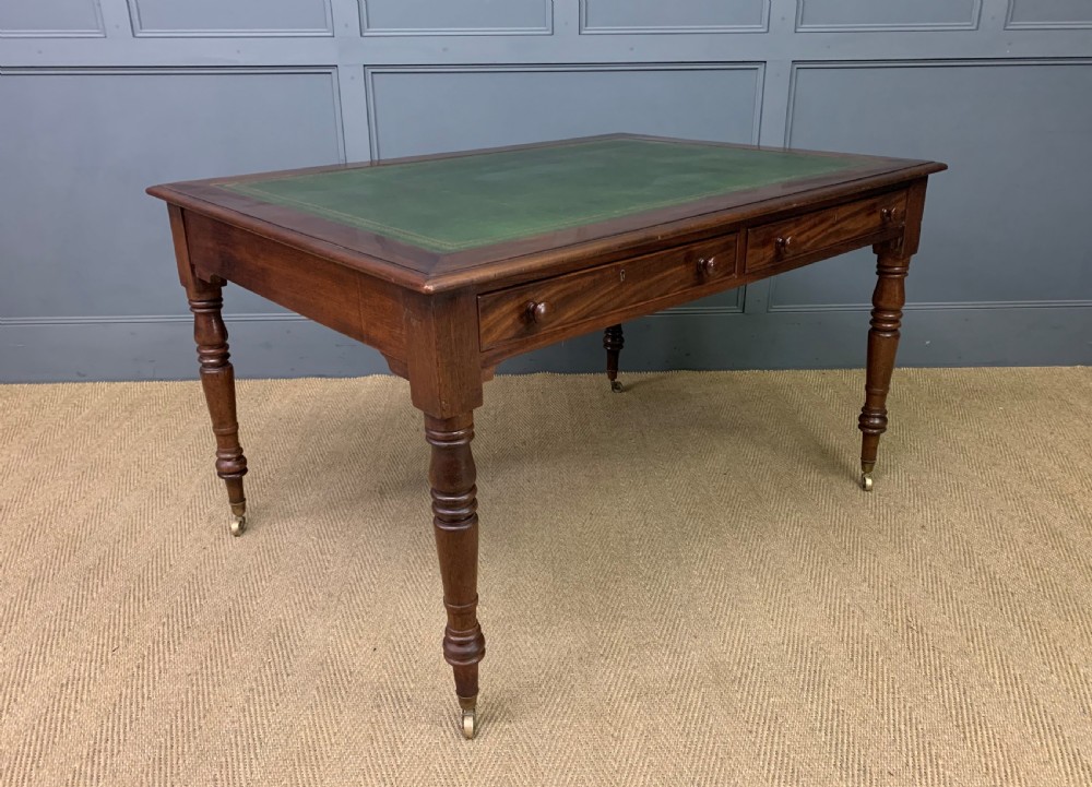 Victorian Mahogany 4 Drawer Partners Writing Table