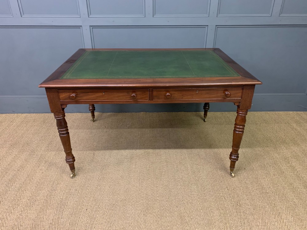 Victorian Mahogany 4 Drawer Partners Writing Table View II