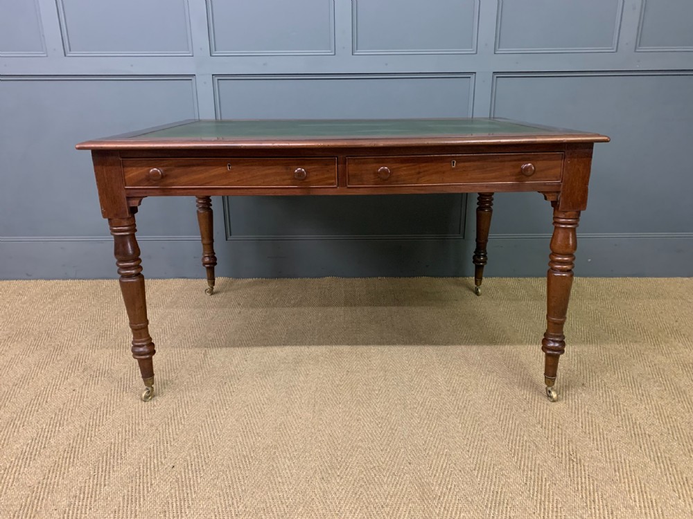 Victorian Mahogany 4 Drawer Partners Writing Table View III