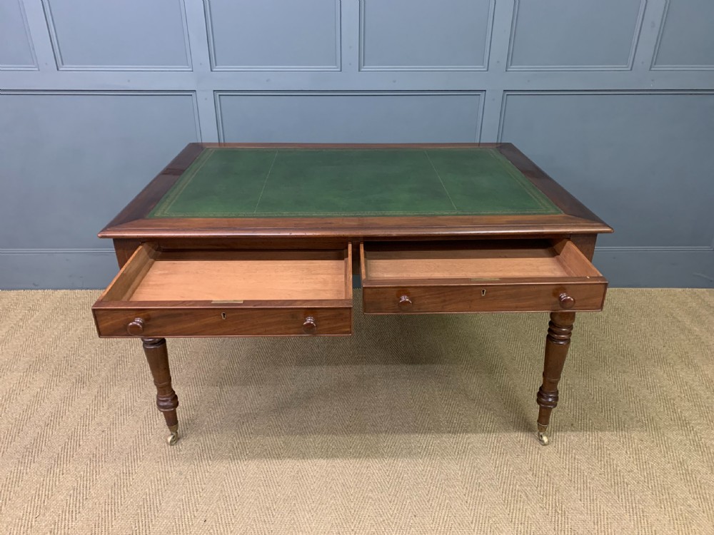 Victorian Mahogany 4 Drawer Partners Writing Table View VIII