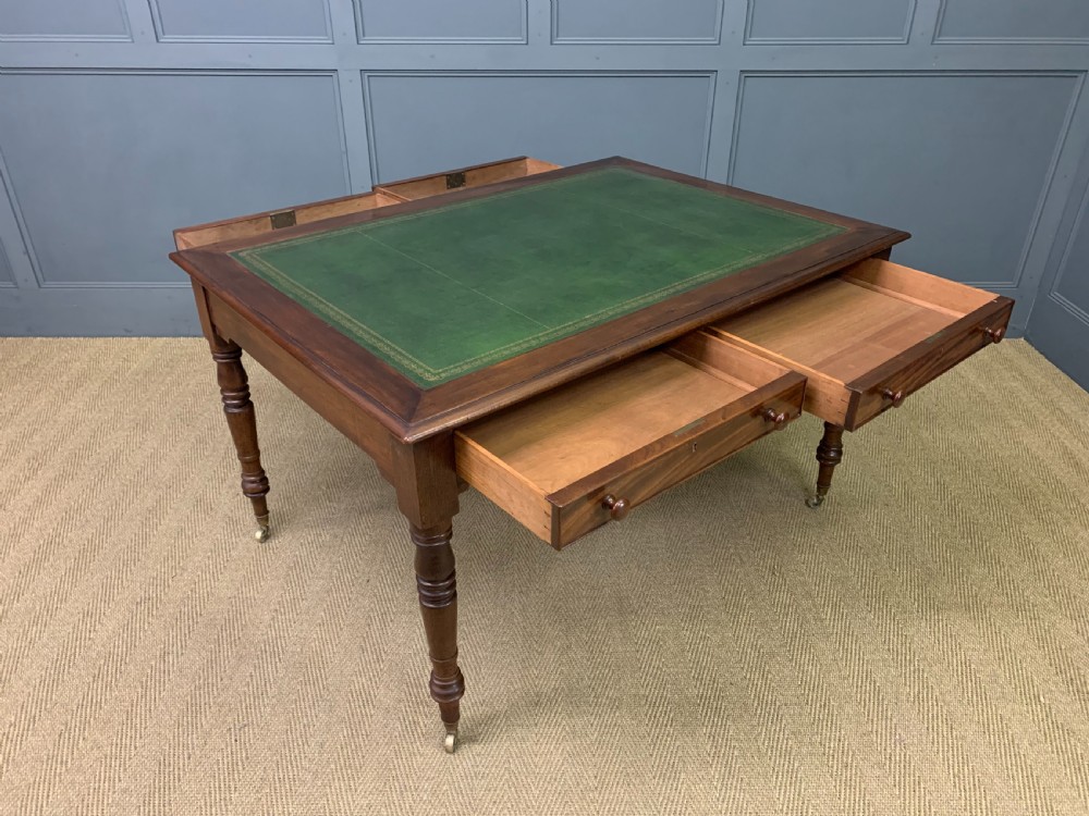 Victorian Mahogany 4 Drawer Partners Writing Table View X