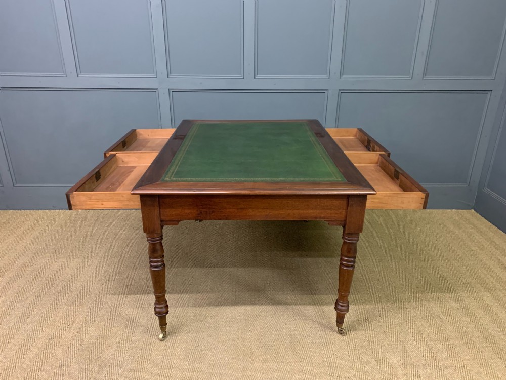 Victorian Mahogany 4 Drawer Partners Writing Table View XI