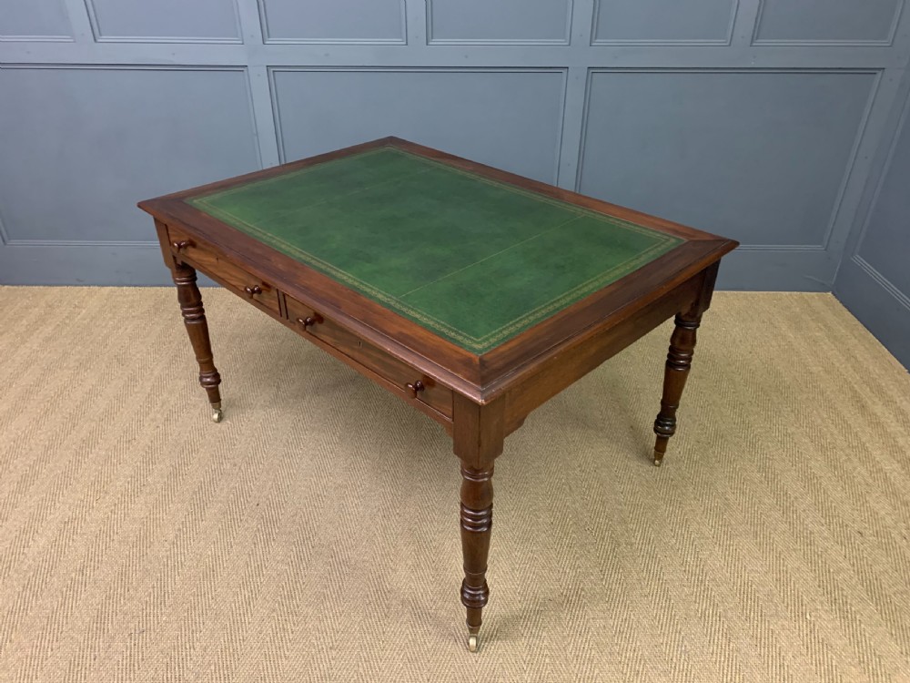 Victorian Mahogany 4 Drawer Partners Writing Table View XII