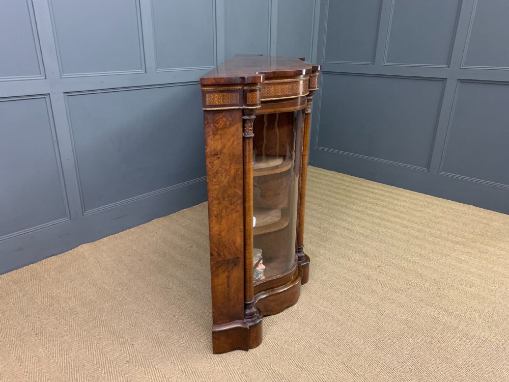 Imposing Victorian Inlaid Burr Walnut Credenza View XI