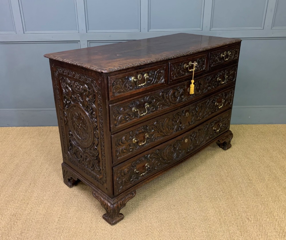 Large 18th Century Carved Walnut Commode