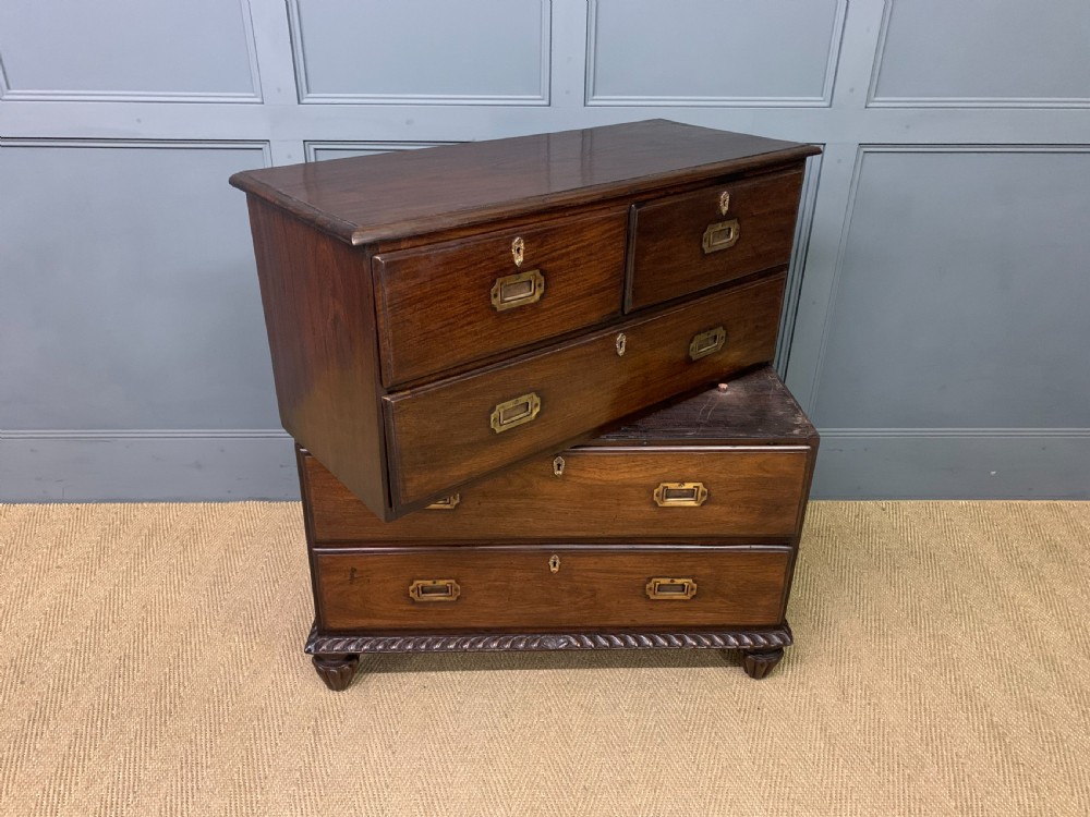19th Century Anglo Indian Teak Military Chest of Drawers View II