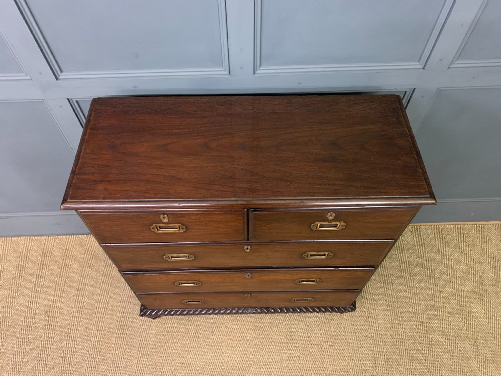 19th Century Anglo Indian Teak Military Chest of Drawers View III