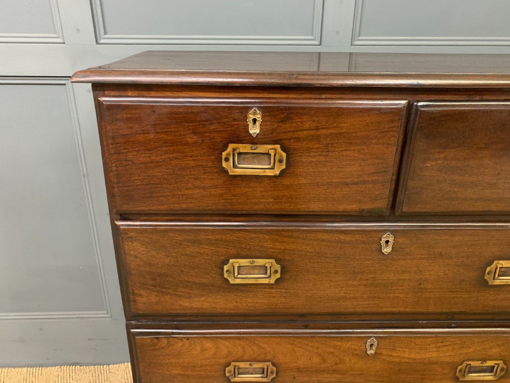 19th Century Anglo Indian Teak Military Chest of Drawers View V