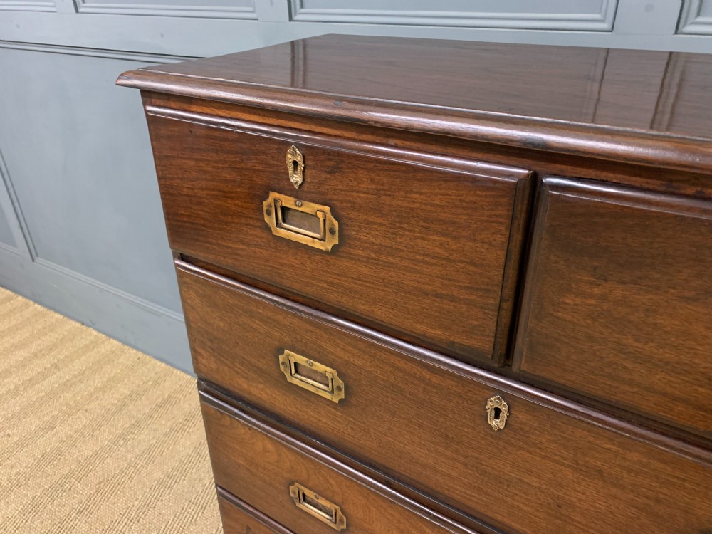 19th Century Anglo Indian Teak Military Chest of Drawers View VII