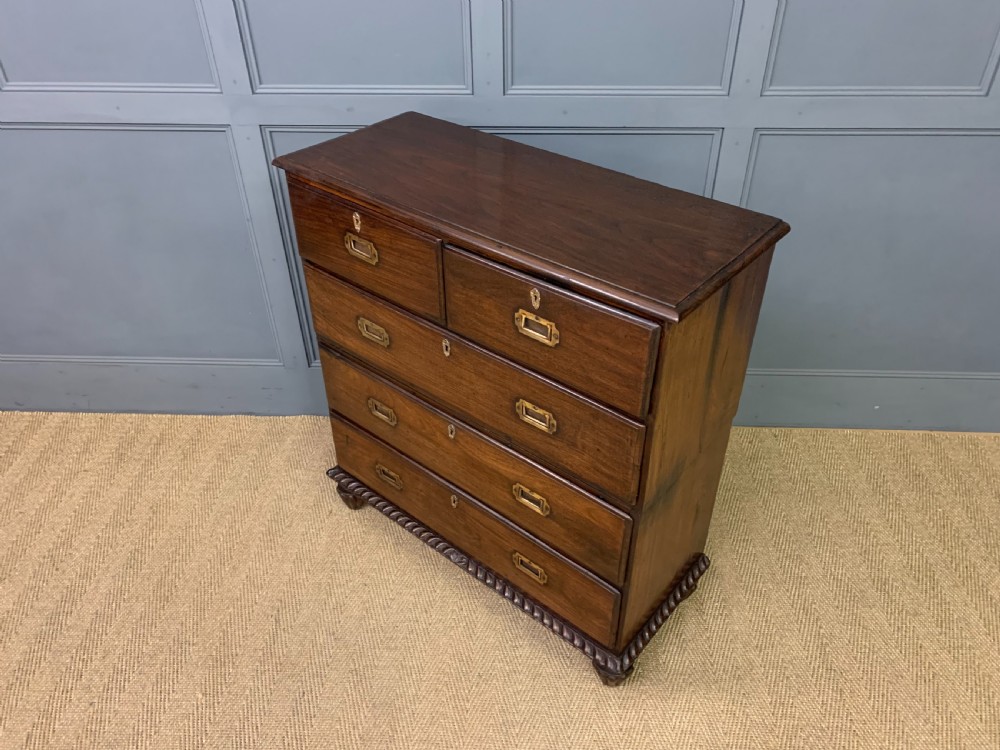 19th Century Anglo Indian Teak Military Chest of Drawers View XIII