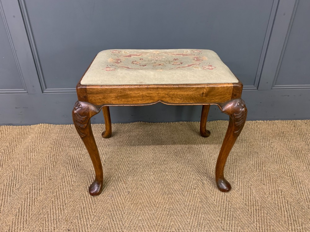 Queen Anne Style Walnut Stool View II