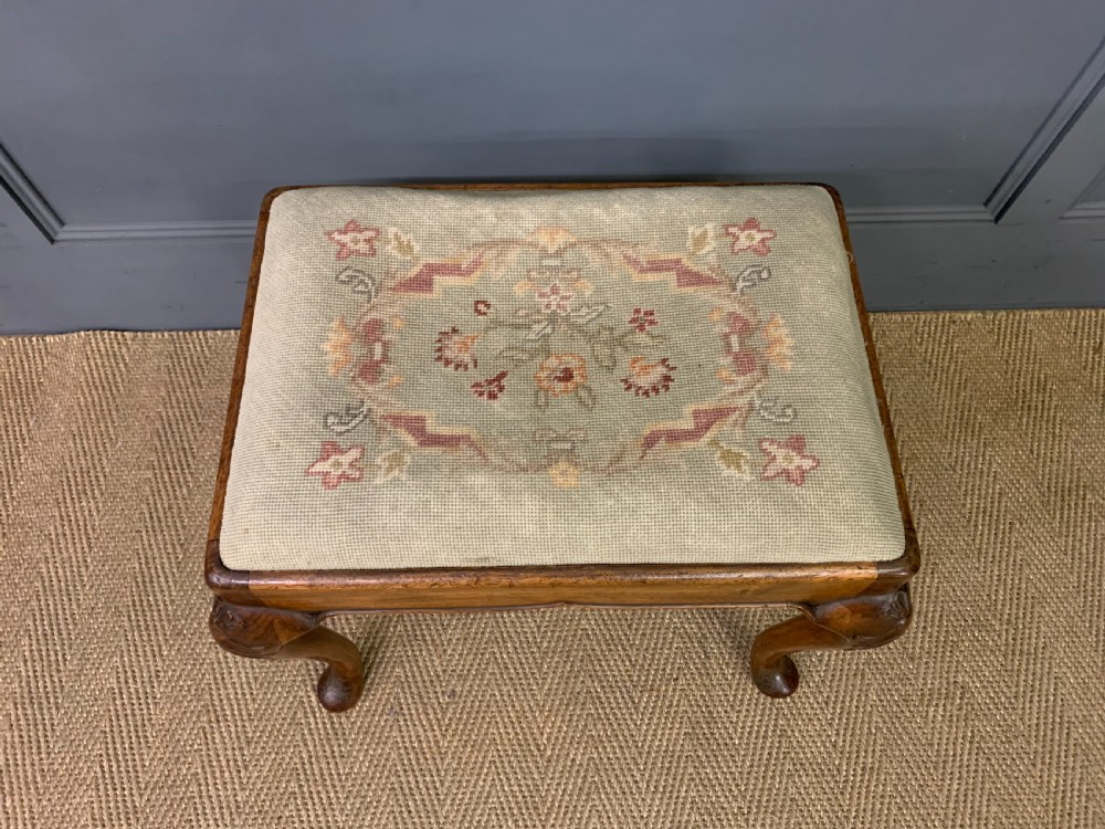 Queen Anne Style Walnut Stool View III