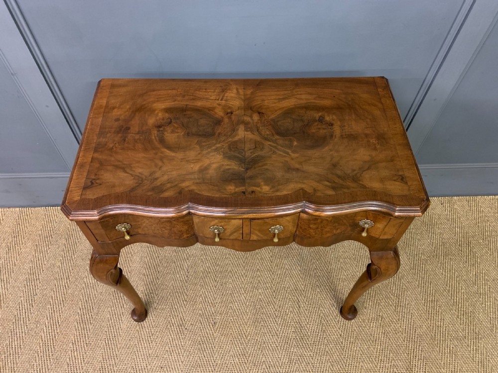 Burr Walnut 2 Drawer Side Table View II