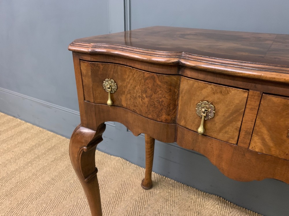 Burr Walnut 2 Drawer Side Table View III