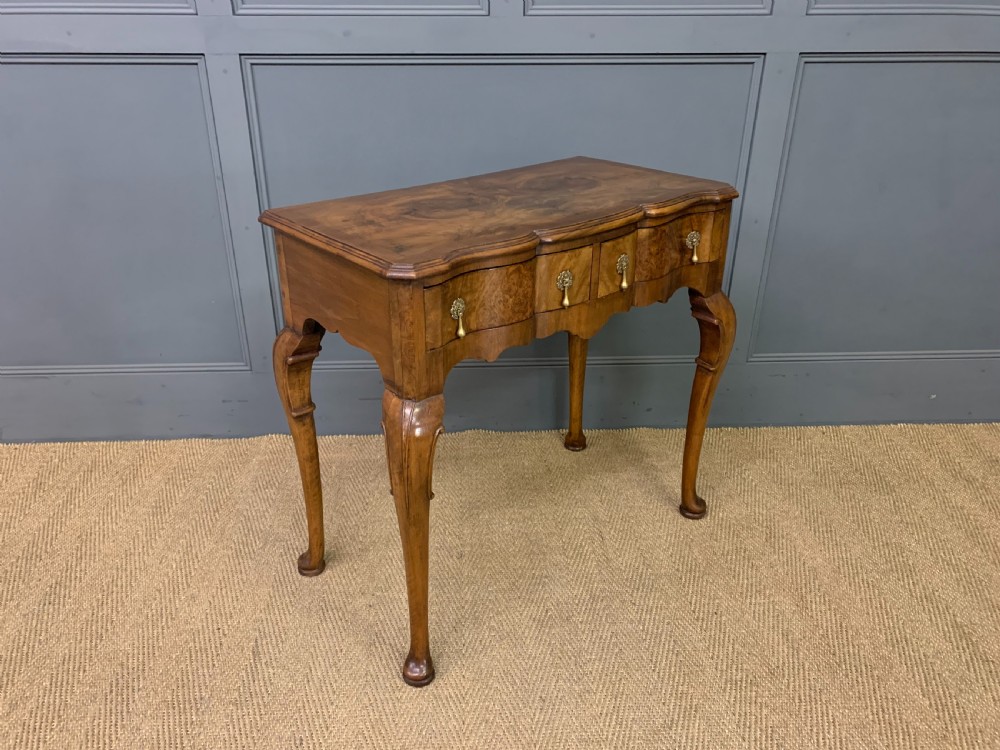 Burr Walnut 2 Drawer Side Table View VI