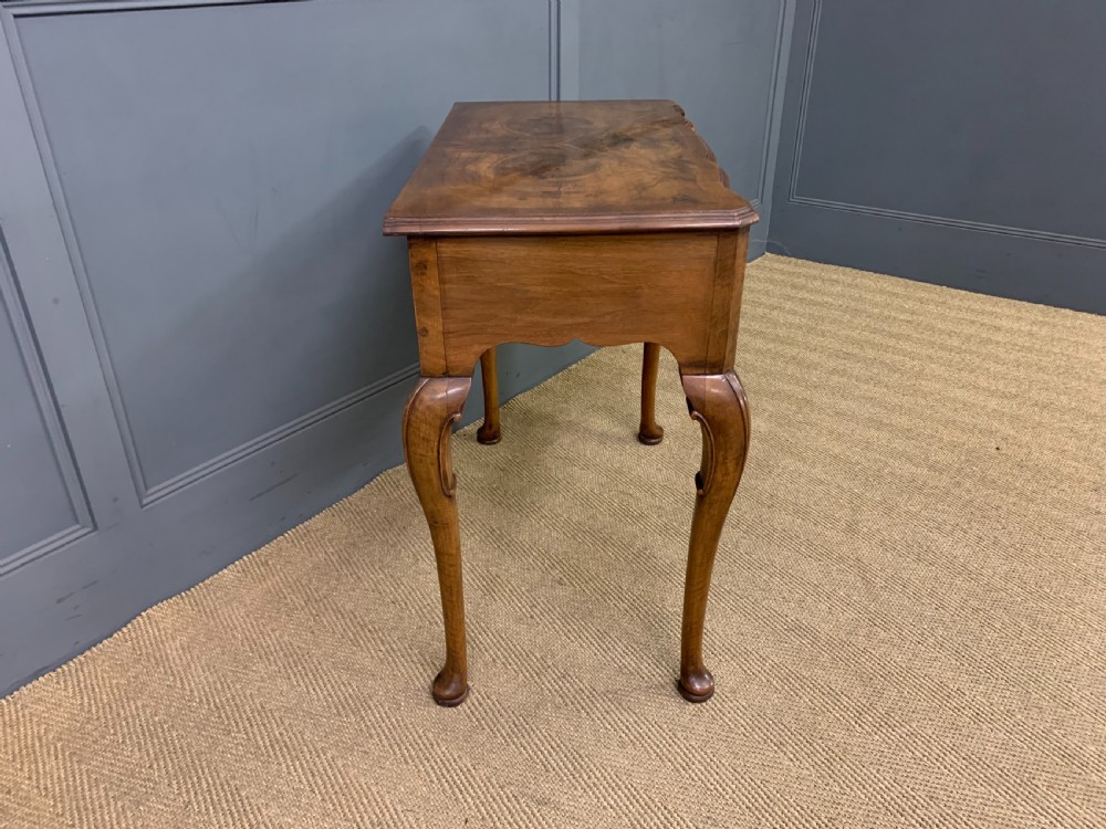 Burr Walnut 2 Drawer Side Table View VII