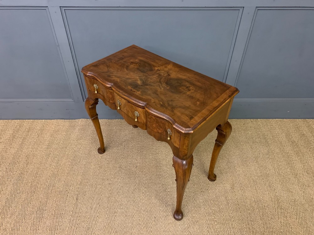 Burr Walnut 2 Drawer Side Table View XII