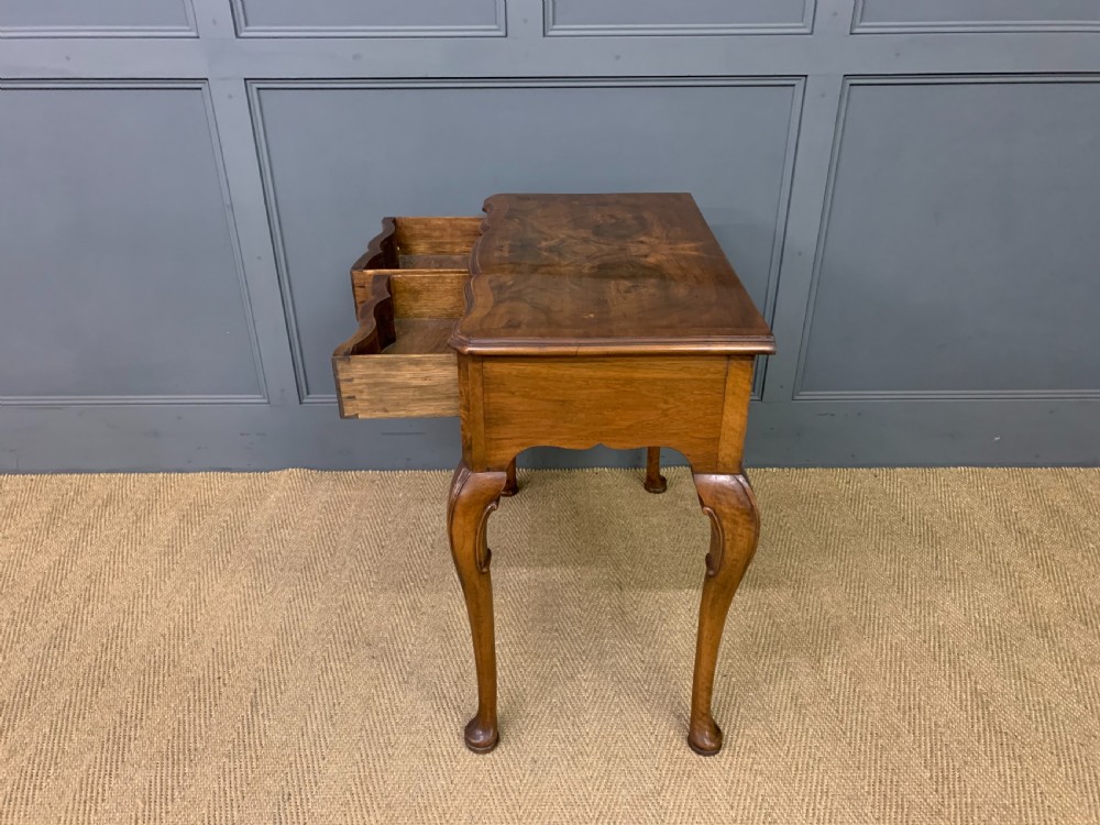 Burr Walnut 2 Drawer Side Table View XIII