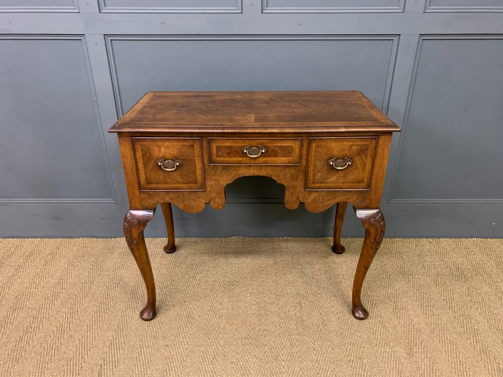 Burr Walnut Lowboy View II