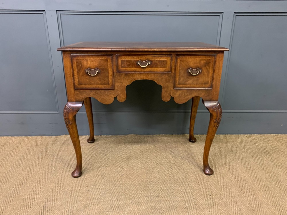 Burr Walnut Lowboy View III