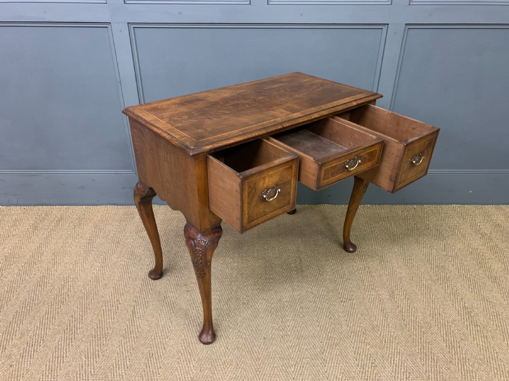 Burr Walnut Lowboy View XII