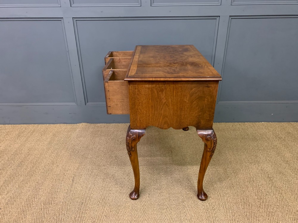 Burr Walnut Lowboy View XV