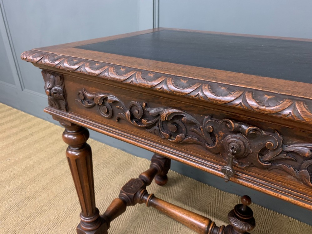 Victorian Carved Oak Table View VII