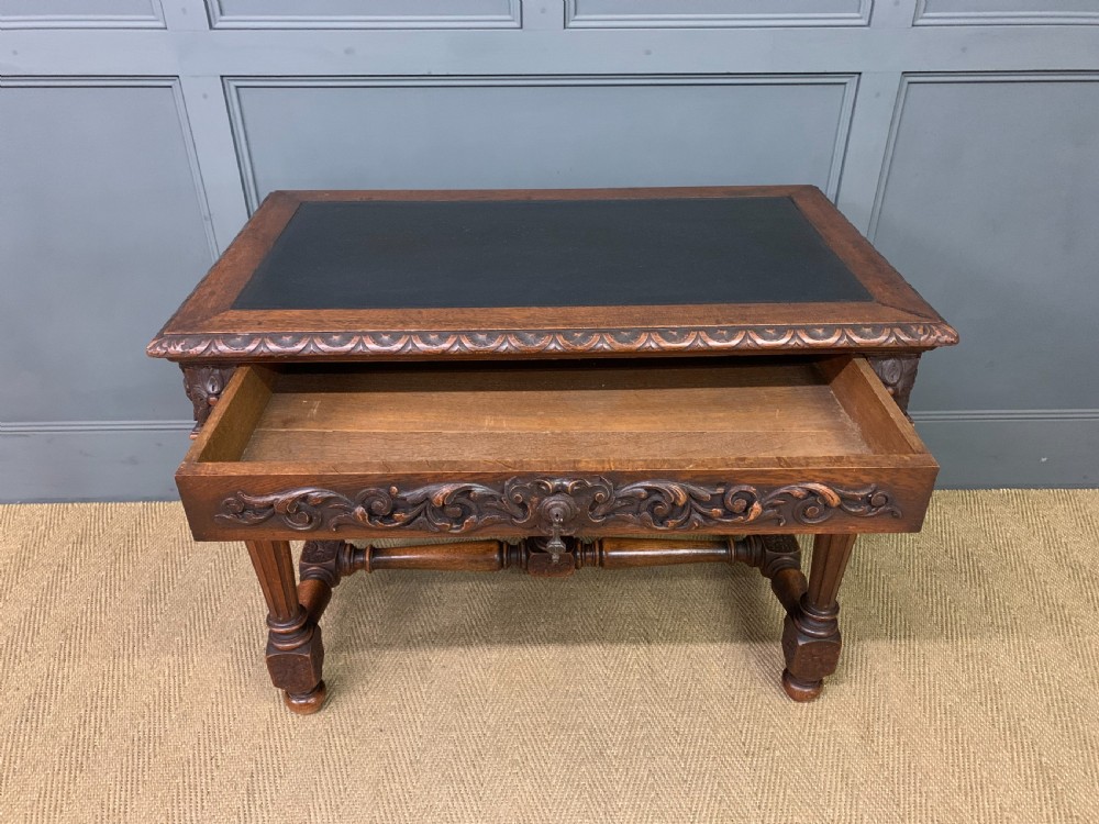 Victorian Carved Oak Table View IX